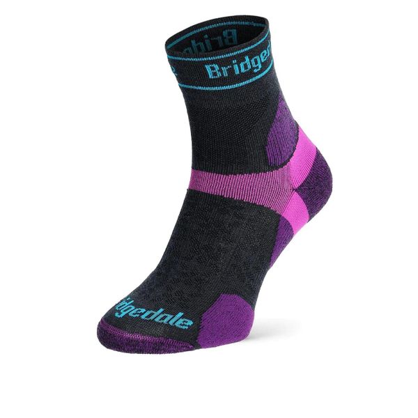 Skarpety do biegania Bridgedale UL T2 MERINO 3/4 LD. Fioletowe skarpetki Bridgedale, bez wzorów, z elastanu. Za 79,99 zł.