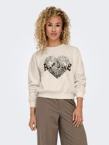 ONLY Bluza w kolorze beżowym rozmiar: L. Brązowe bluzy ONLY, l, bez wzorów, bez kaptura. Za 74,63 zł.