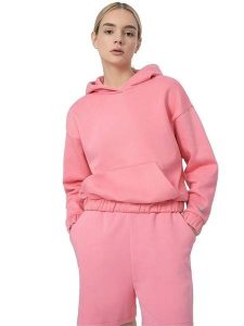 4F Bluza w kolorze różowym rozmiar: XS. Różowe bluzy 4f, xs, bez wzorów, z kapturem. Za 74,63 zł.