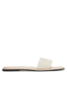 Calvin Klein Klapki Flat Slide - He HW0HW02378 Écru. Klapki Calvin Klein, bez wzorów, z materiału, bez obcasa. Za 259,99 zł.
