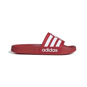 Klapki adilette Liverpool FC 2025/26. Czerwone klapki ADIDAS, bez wzorów, bez obcasa. Za 194,50 zł.