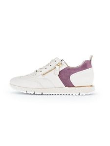 Gabor Skórzane sneakersy w kolorze biało-jasnoróżowym rozmiar: 37,5. Białe trampki Gabor, bez wzorów, ze skóry, bez zapięcia. Za 414,45 zł.