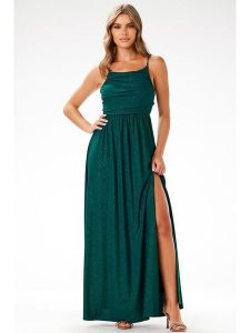 Awama Sukienka w kolorze zielonym rozmiar: L. Zielone sukienki Awama, na co dzień, l, bez wzorów, bez kołnierzyka, bez ramiączek, maxi, proste. Za 154,99 zł.