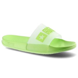 Klapki damskie Big Star, wodoodporne i na płaskiej podeszwie, zielone, FF274A204. Zielone klapki Big Star, bez wzorów, bez obcasa, na płaskiej podeszwie. Za 45,00 zł.