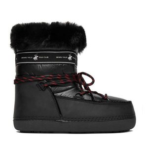 Śniegowce Beverly Hills Polo Club. Czarne buty zimowe Beverly Hills Polo Club, bez obcasa, bez zapięcia. Za 169,99 zł.