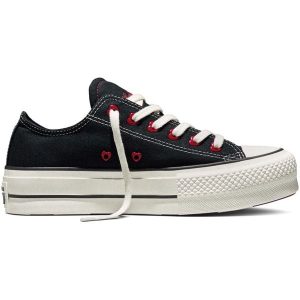 Buty sportowe Converse Chuck Taylor All Star Lift. Czarne trampki Converse, bez wzorów, bez zapięcia. Za 393,30 zł.