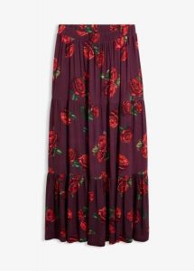 Spódnica z dżerseju z miękkiej mieszanki wiskozy. Czerwone spódnice bonprix, bez wzorów, z dżerseju, maxi. Za 139,99 zł.