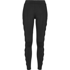 Damskie klasyczne legginsy miejskie w prążki. Czarne legginsy Urban Classics, bez wzorów. Za 160,50 zł.