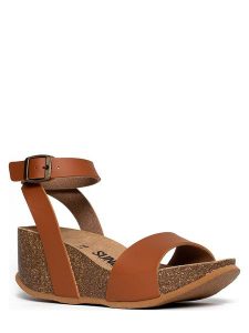 Sunbay Sandały w kolorze karmelowym na koturnie rozmiar: 37. Brązowe sandały Sunbay, bez wzorów, z otwartym noskiem, bez obcasa, na koturnie, bez zapięcia. Za 125,85 zł.