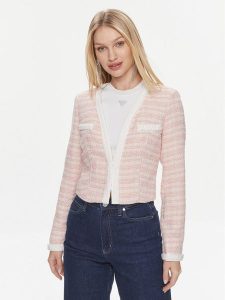 Guess Marynarka Tosca Braid Boucle J W4RN38 WFWV2 Różowy Regular Fit. Czerwone marynarki i żakiety Guess, l, z aplikacjami, z syntetyku. Za 329,99 zł.