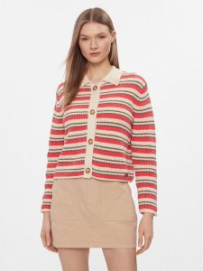 Pepe Jeans Kardigan Gala Cardigan PL702107 Czerwony Slim Fit. Czerwone kardigany Pepe Jeans, z bawełny. Za 239,99 zł.