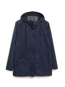 Kurtka damska przeciwdeszczowa z regulacją w talii z kapturem granatowa Lisa 403. Niebieskie kurtki Big Star, na wiosnę, l, bez wzorów, prążkowane, z kapturem. Za 329,99 zł.