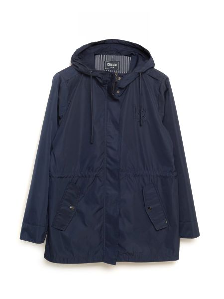 Kurtka damska przeciwdeszczowa z regulacją w talii z kapturem granatowa Lisa 403. Niebieskie kurtki Big Star, na wiosnę, l, bez wzorów, prążkowane, z kapturem. Za 329,99 zł.