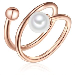 Lulu & Jane Srebro wysokiej pr óby Perła hodowlana słodkowodna Pierścionki 1 ct Damski. Białe pierścionki Lulu & Jane, z perłą, pozłacane. Za 459,99 zł.