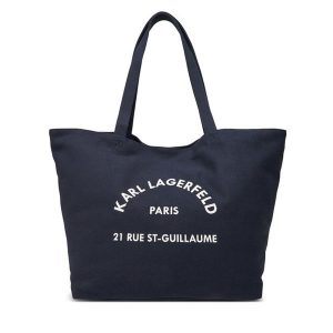 Torebka KARL LAGERFELD. Niebieskie shopper bag KARL LAGERFELD, bez wzorów, bez dodatków. Za 219,99 zł.