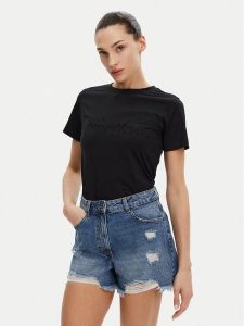 Silvian Heach T-Shirt GPP25110TS Czarny Regular Fit. Czarne t-shirty Silvian Heach, l, bez wzorów, z bawełny, bez kołnierzyka, bez ramiączek. Za 79,99 zł.