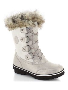 Kimberfeel Kozaki zimowe "Megeve" w kolorze białym rozmiar: 39. Białe kozaki Kimberfeel, na zimę, bez wzorów, z materiału, bez obcasa, bez zapięcia. Za 347,99 zł.