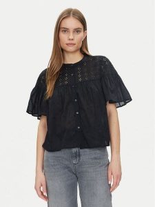 Gap Koszula 728755-00 Czarny Regular Fit. Czarne koszule GAP, s, bez wzorów, z bawełny, bez kołnierzyka, bez ramiączek. Za 139,99 zł.