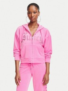 Juicy Couture Bluza Old Gothic JCWAS226333 Różowy Slim Fit. Czerwone bluzy Juicy Couture, xl, bez wzorów, z syntetyku, bez kaptura. Za 346,99 zł.
