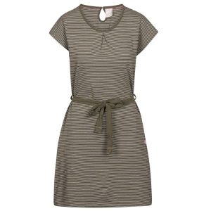 Trespass Lidia - Sukienka damska w ziołowe paski. Zielone sukienki Trespass, xs, bez wzorów, sportowe, bez kołnierzyka, bez ramiączek, mini, plisowane. Za 251,99 zł.