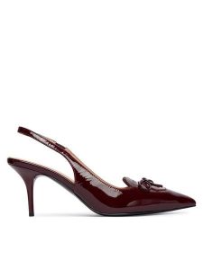 LOVE MOSCHINO Szpilki JA10517G0NIH0556 Bordowy. Czerwone szpilki LOVE MOSCHINO, bez wzorów, z lakierowanej skóry, bez obcasa. Za 679,99 zł.