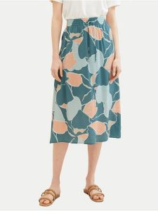 Tom Tailor Spódnica midi 1040348 Zielony Regular Fit. Zielone spódnice Tom Tailor, bez wzorów, z wiskozy, midi. Za 189,99 zł.