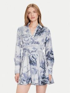 Guess Sukienka koktajlowa W5YK00 WF1T2 Niebieski Regular Fit. Niebieskie kombinezony Guess, xxl, z aplikacjami, z syntetyku, wizytowe, bez kołnierzyka, bez ramiączek. Za 349,99 zł.