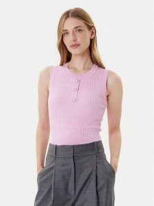 Morgan Top 252-MJILA Różowy Slim Fit. Czerwone topy Morgan, l, bez wzorów, z syntetyku, bez kołnierzyka, bez ramiączek. Za 149,99 zł.