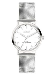 S.Oliver Zegarek kwarcowy w kolorze srebrno-białym rozmiar: onesize. Szare, analogowe zegarki s.Oliver. Za 173,99 zł.