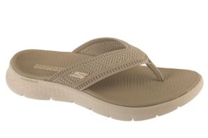Japonki damskie, Go Walk Flex Sandal - Holly. Brązowe klapki Skechers, bez wzorów, z materiału, bez obcasa. Za 189,99 zł.