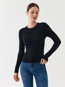 JDY Sweter 15277223 Czarny Regular Fit. Czarne swetry klasyczne JDY, xl, z wiskozy, bez kołnierzyka. Za 129,99 zł.