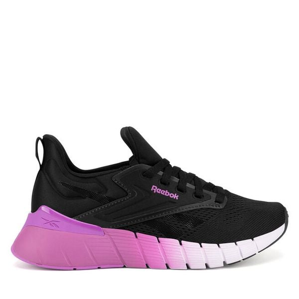 Buty na siłownię Reebok. Czarne buty sportowe Reebok, bez wzorów, bez zapięcia, na fitness i siłownię. Za 399,99 zł.