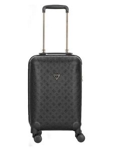 Guess Walizka w kolorze czarnym - 32 x 53 x 22 cm rozmiar: onesize. Czarne walizki Guess, z aplikacjami, z materiału. Za 543,99 zł.