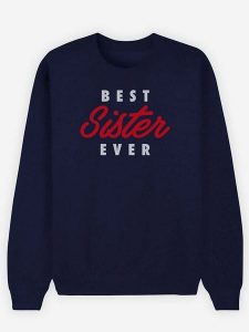 WOOOP Bluza "Best Sister" w kolorze granatowym rozmiar: XL. Niebieskie bluzy Wooop, xl, bez wzorów, z bawełny, bez kaptura. Za 108,99 zł.
