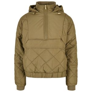 Damska kurtka puchowa Urban Classics oversized diamond quilted pull over. Zielone kurtki Urban Classics, bez wzorów, z puchu, bez kaptura. Za 337,50 zł.