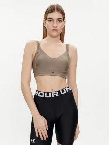 Under Armour Biustonosz sportowy Ua Infinity Low Strappy Bra 1384128-200 Szary Fitted Fit. Szare biustonosze sportowe Under Armour, bez wzorów, z syntetyku. Za 269,99 zł.
