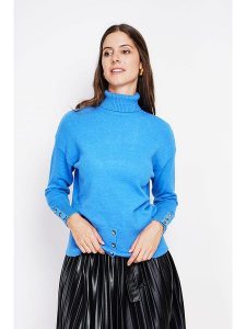 ASSUILI Golf w kolorze błękitnym rozmiar: 38. Niebieskie golfy Assuili, bez wzorów. Za 104,99 zł.