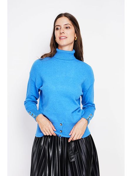 ASSUILI Golf w kolorze błękitnym rozmiar: 34. Niebieskie golfy Assuili, bez wzorów. Za 113,36 zł.