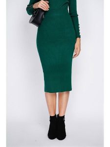 William de Faye Spódnica w kolorze ciemnozielonym rozmiar: 34. Zielone spódnice William de Faye, bez wzorów, z kaszmiru, klasyczne, midi. Za 104,99 zł.