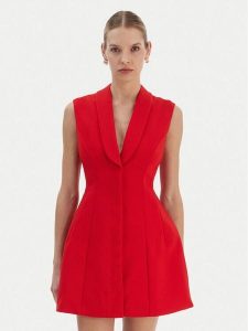 Bardot Sukienka koktajlowa Destene 59724DB Czerwony Slim Fit. Czerwone sukienki Bardot, s, bez wzorów, z syntetyku, wizytowe, bez kołnierzyka, bez ramiączek. Za 639,99 zł.