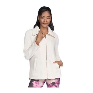 Bluza Damska SKECHERS GOSNUGGLE TUNIC FZ JACKET JA214-OFWT S. Białe bluzy Skechers, s, bez wzorów, bez kaptura. Za 229,99 zł.