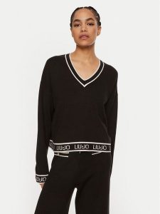 Liu Jo Sport Sweter TF4049 MS59L Czarny Relaxed Fit. Czarne swetry klasyczne Liu Jo Sport, l, z syntetyku, bez kołnierzyka. Za 299,99 zł.