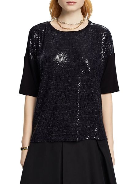 ESPRIT Koszulka w kolorze czarnym rozmiar: S. Czarne bluzki ESPRIT, s, bez wzorów, bez kołnierzyka, bez ramiączek. Za 61,31 zł.