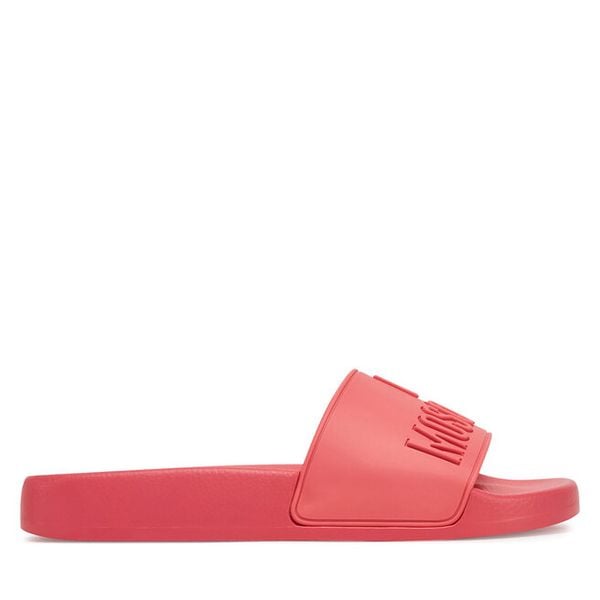 Klapki LOVE MOSCHINO. Pomarańczowe klapki LOVE MOSCHINO, bez wzorów, bez obcasa. Za 259,99 zł.