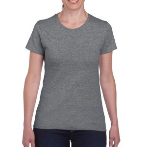 Koszulka Damska Heather Heavy. Szare bluzki GILDAN, xl, bez wzorów, sportowe, bez kołnierzyka, bez ramiączek. Za 40,99 zł.