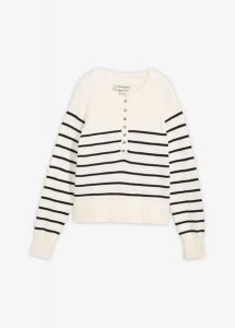 Sweter z czystej bawełny. Białe swetry klasyczne bonprix, z bawełny, bez kołnierzyka. Za 107,99 zł.