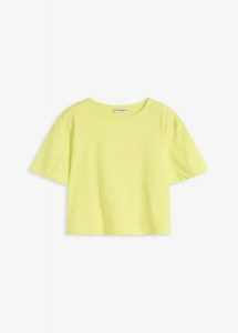 T-shirt oversize z czystej bawełny organicznej. Białe t-shirty bonprix, bez wzorów, z bawełny, bez kołnierzyka, bez ramiączek. Za 69,99 zł.