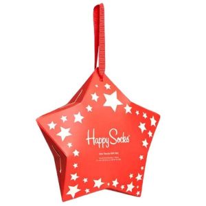 Zestaw Prezentowy Happy Socks 1-Pack Stars - Skarpetki Unisex z Bawełny. Czerwone skarpetki Happy Socks, bez wzorów, z bawełny. Za 125,99 zł.
