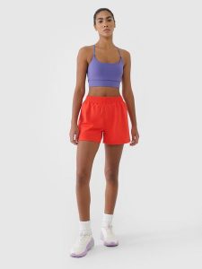 4F Spodenki treningowe szybkoschnące damskie - czerwone XL. Czerwone spodenki sportowe 4f, s, bez wzorów, z dzianiny, z podwyższonym stanem, na fitness i siłownię. W wyprzedaży za 79,99 zł.