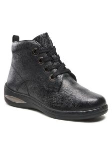 Go Soft Trzewiki WI23-LIPARI-04 Czarny. Czarne botki Go Soft, bez wzorów, ze skóry, bez obcasa, na płaskiej podeszwie, bez zapięcia. Za 136,99 zł.